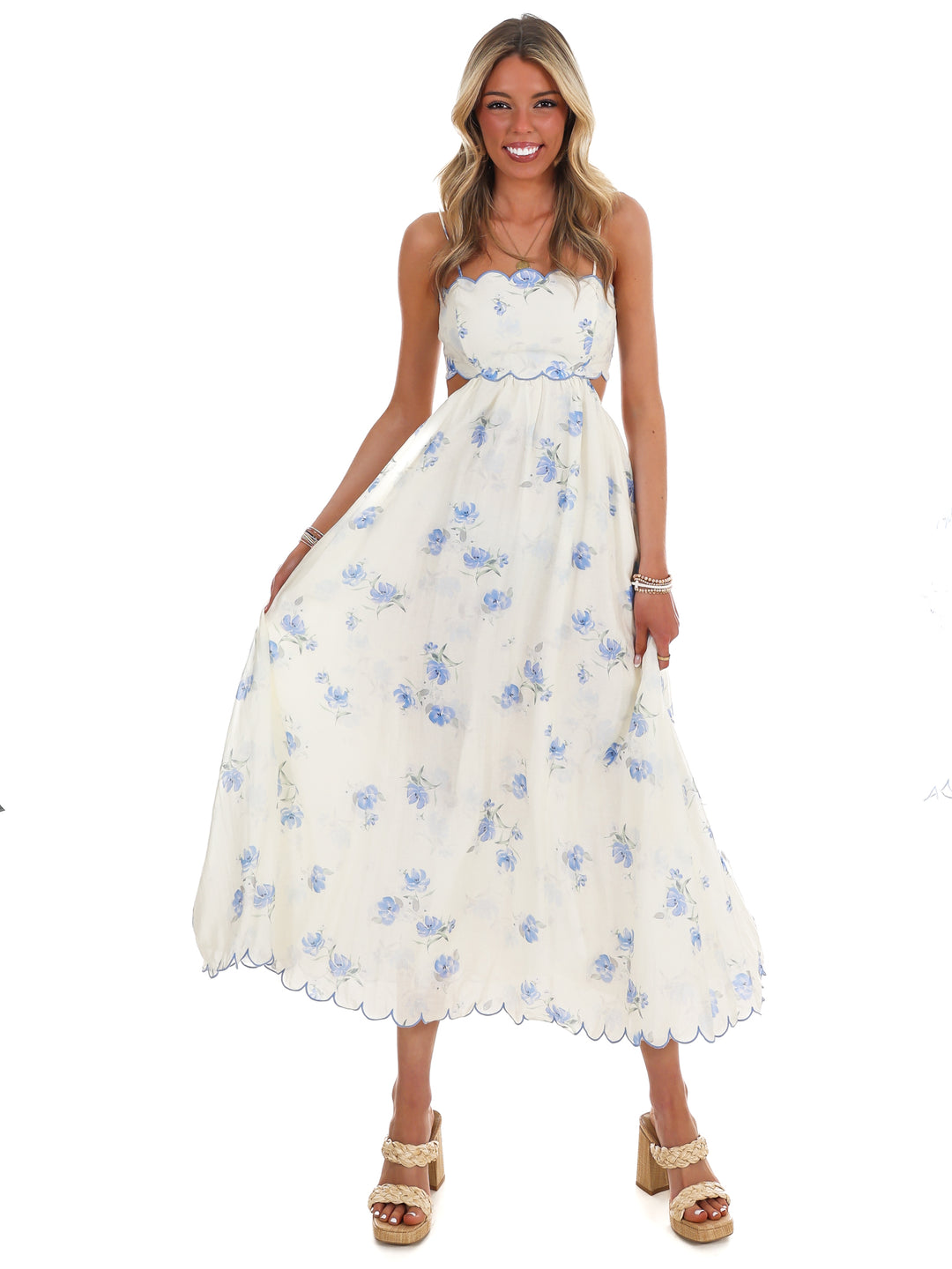 Worth the Chase Floral Midi Dress