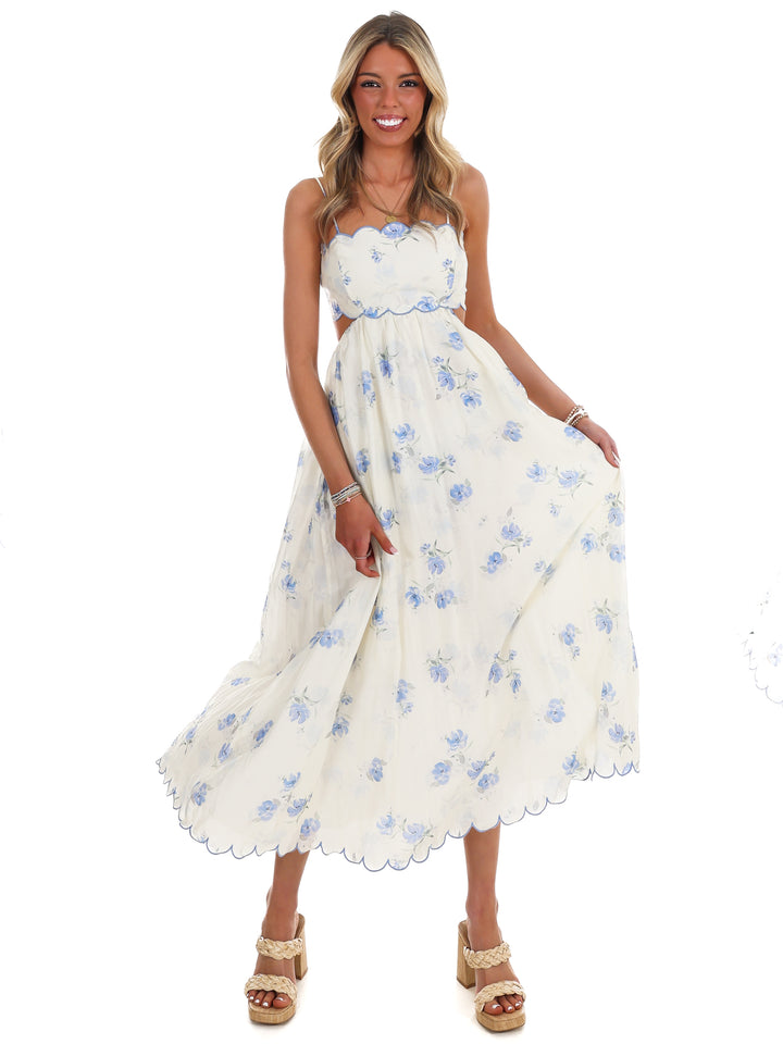 Worth the Chase Floral Midi Dress