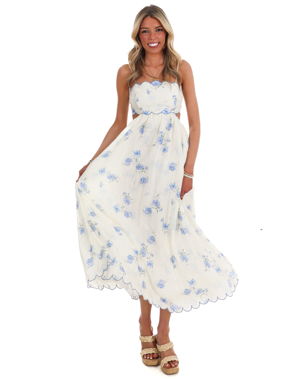 Worth the Chase Floral Midi Dress