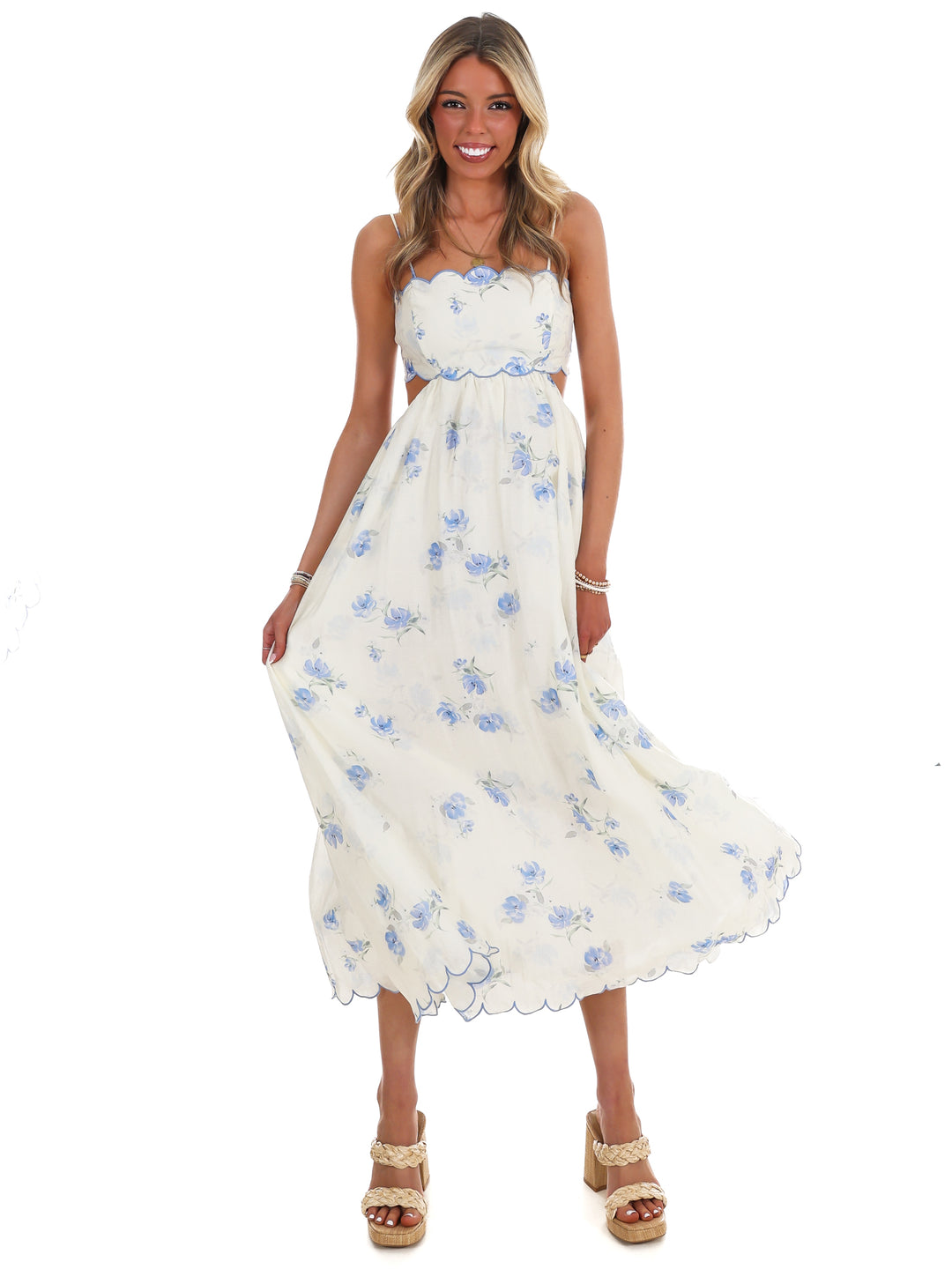 Worth the Chase Floral Midi Dress
