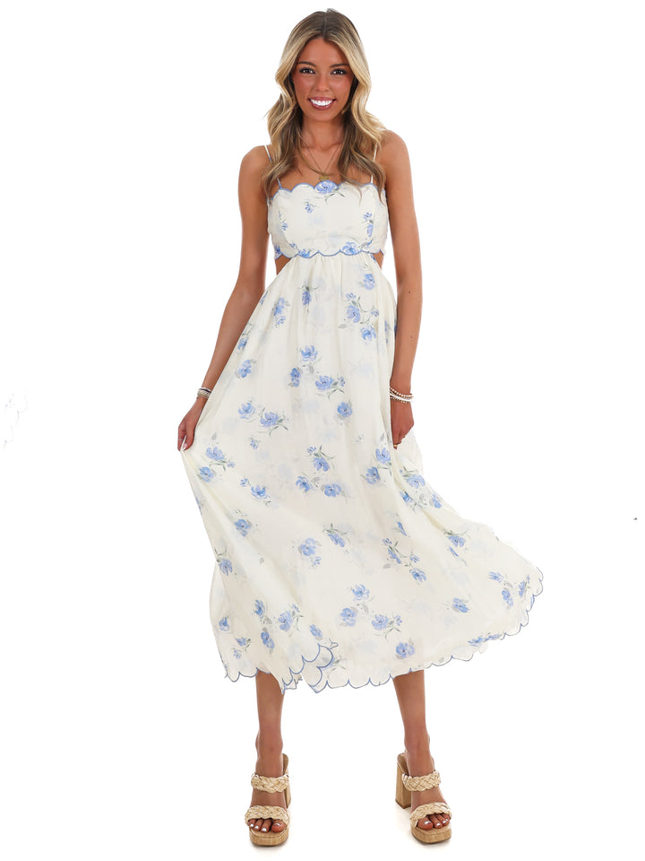 Worth the Chase Floral Midi Dress