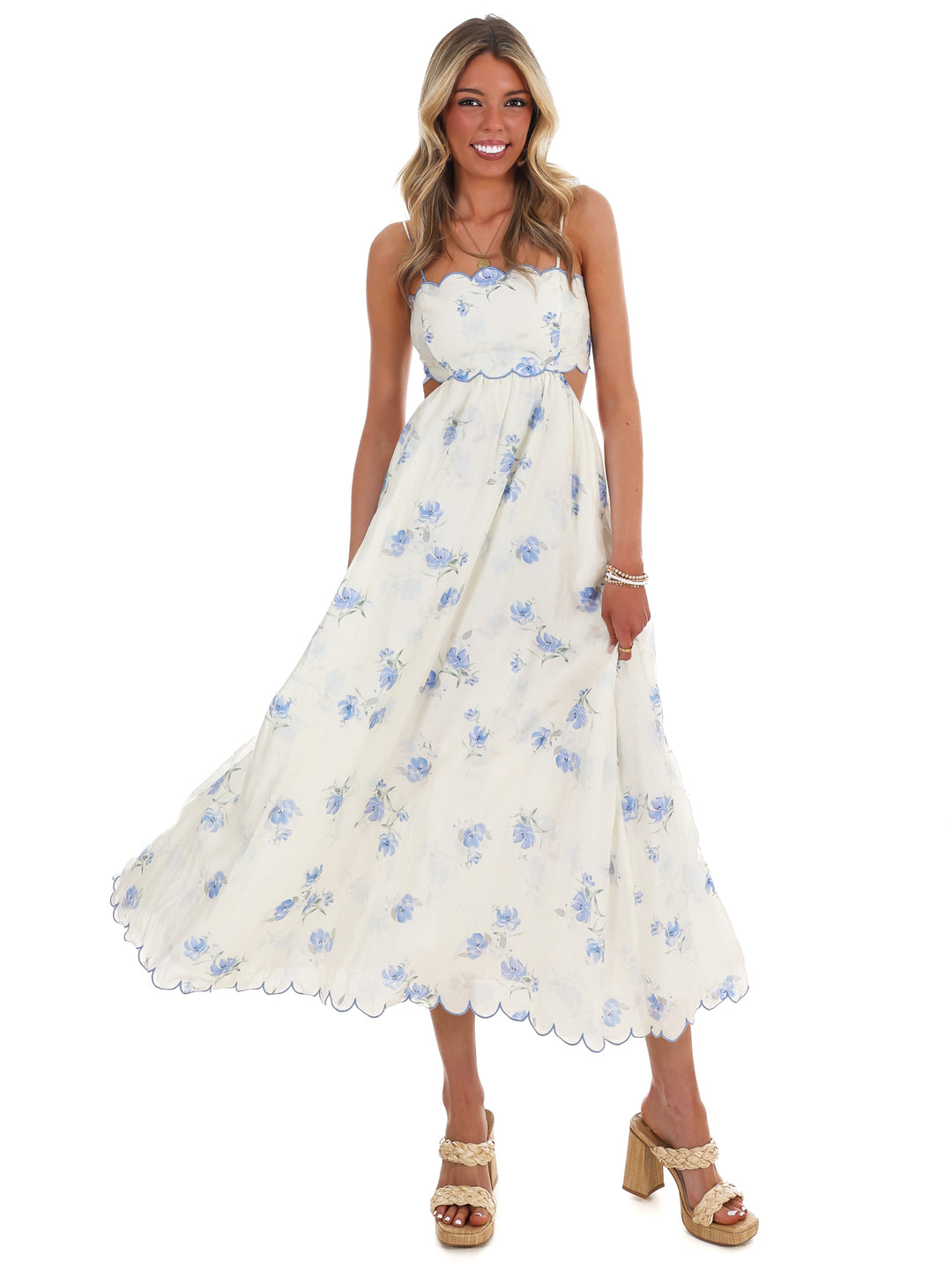 Worth the Chase Floral Midi Dress