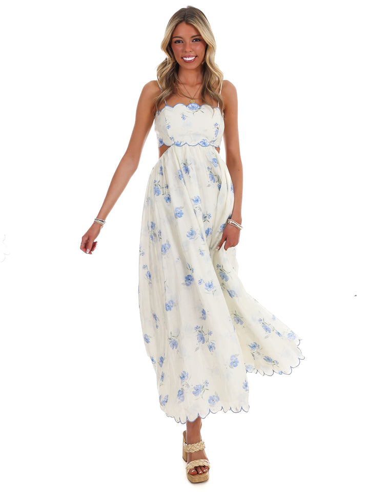 Worth the Chase Floral Midi Dress