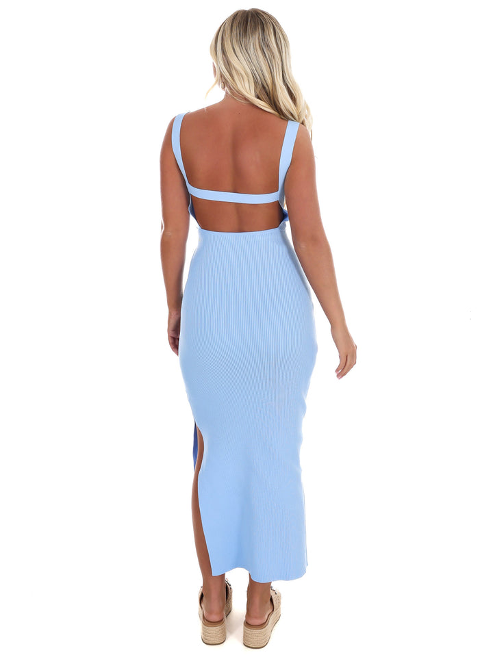 Open Invitation Ribbed Midi Dress