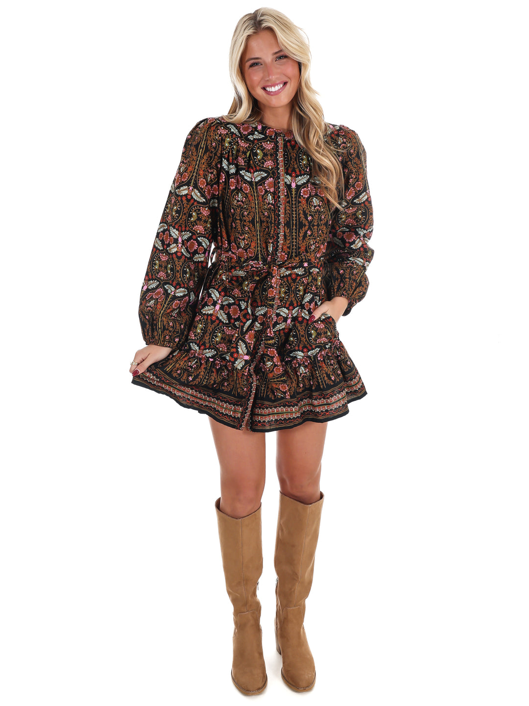 Flourish Floral Print Mini Dress