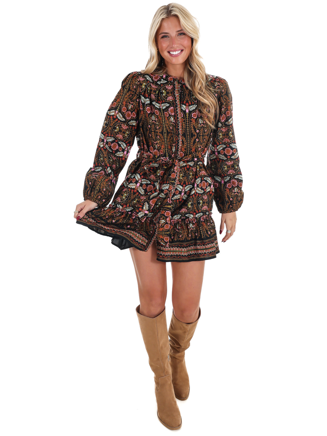 Flourish Floral Print Mini Dress