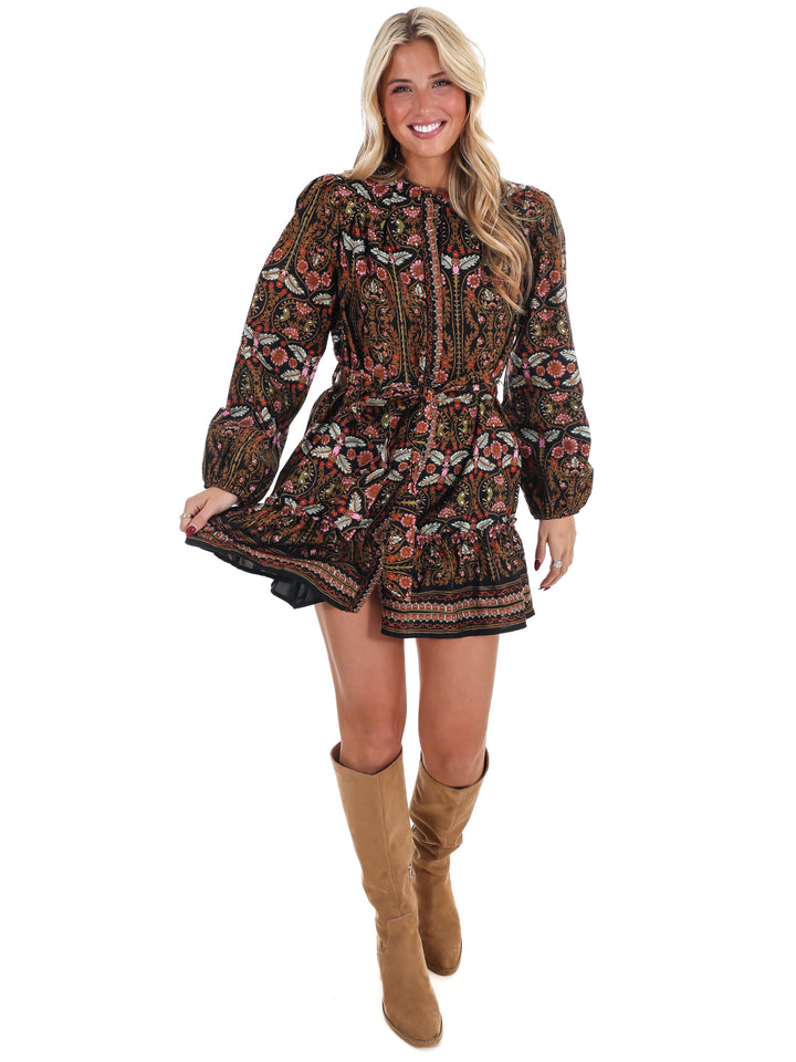 Flourish Floral Print Mini Dress