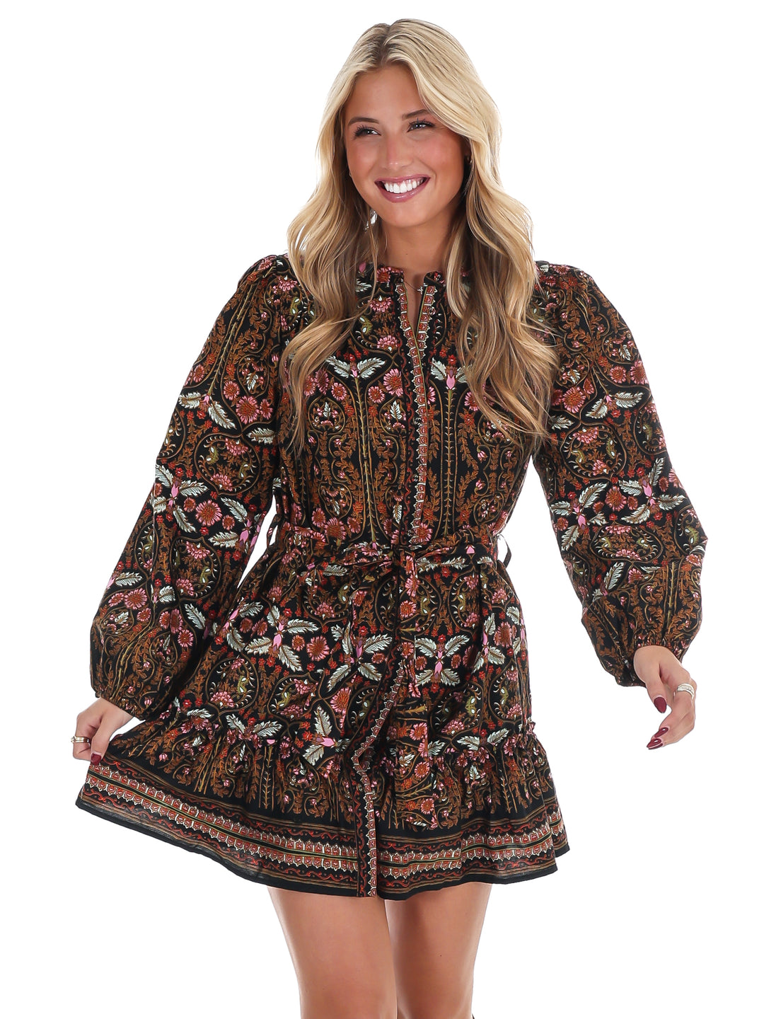 Flourish Floral Print Mini Dress