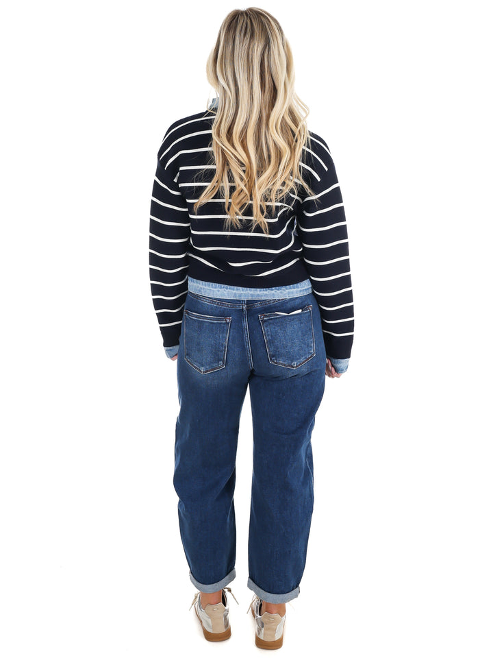 Soho Stripe Denim Cardigan