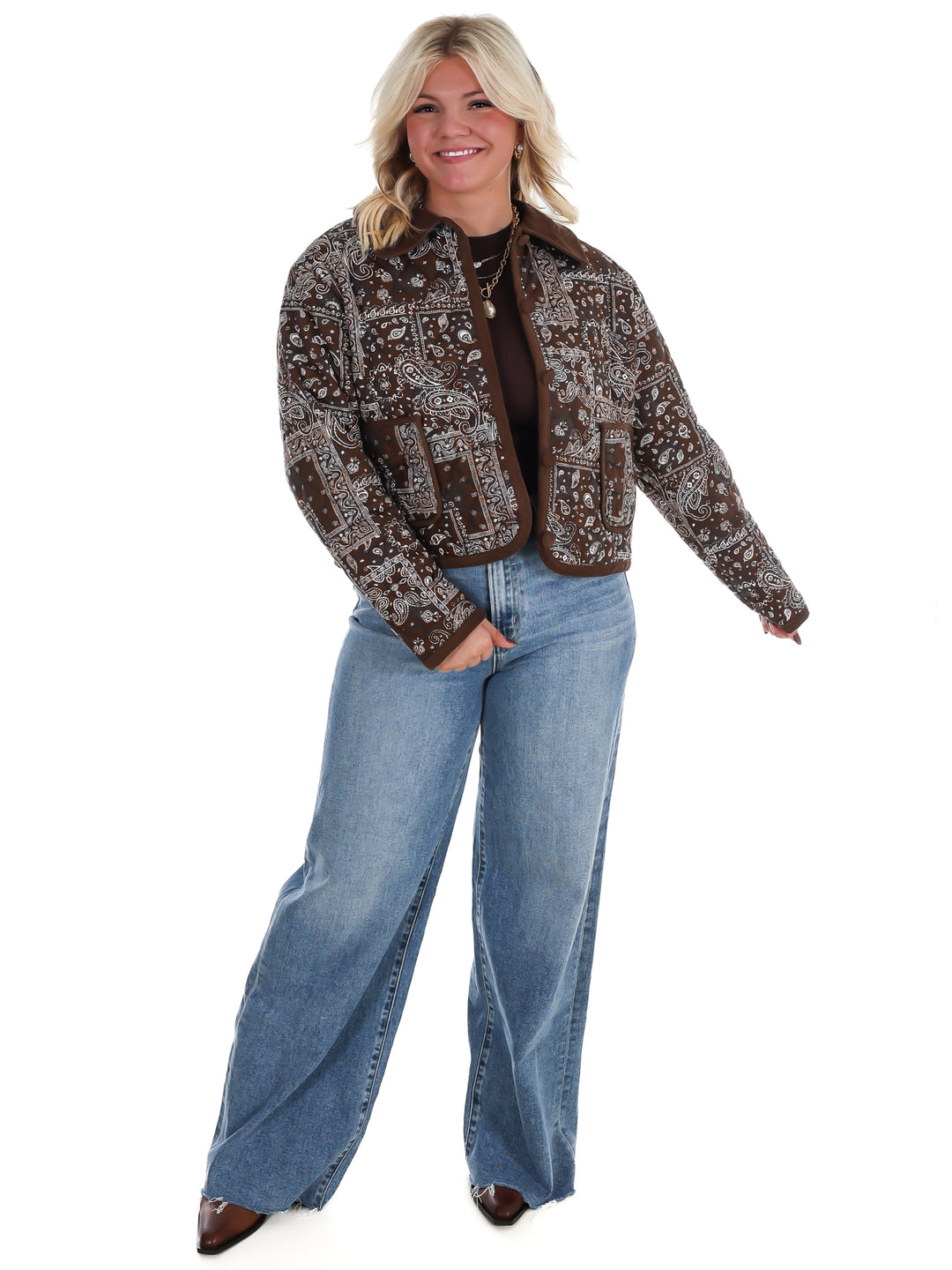 Rustic Roots Paisley Bomber Jacket