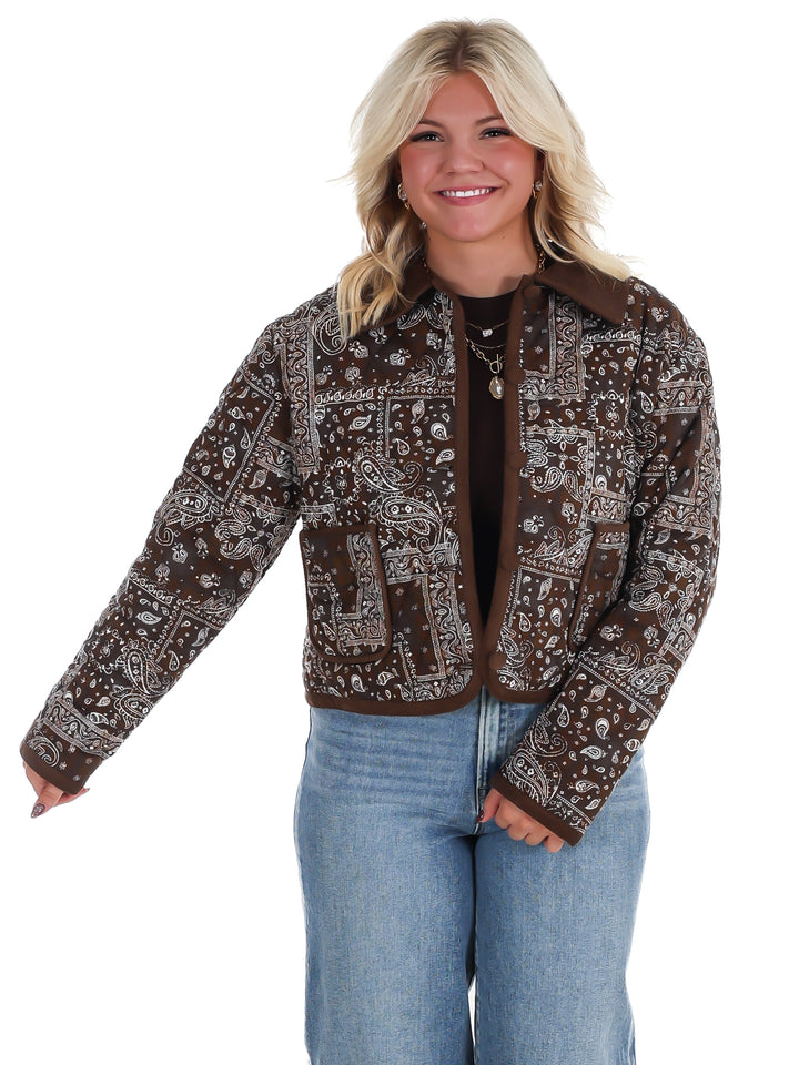 Rustic Roots Paisley Bomber Jacket