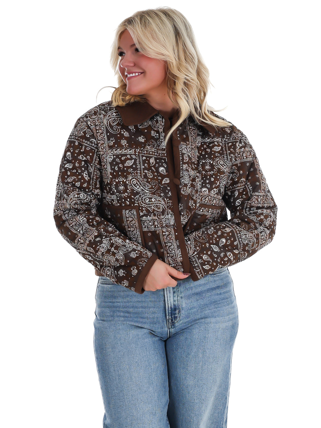 Rustic Roots Paisley Bomber Jacket