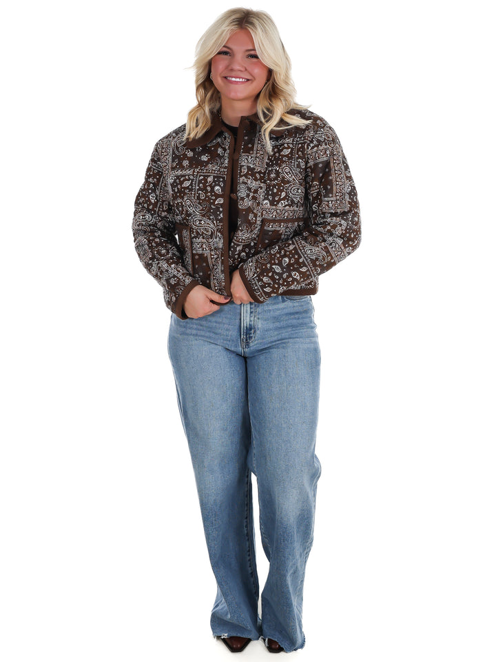 Rustic Roots Paisley Bomber Jacket