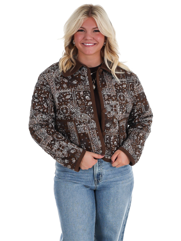 Rustic Roots Paisley Bomber Jacket