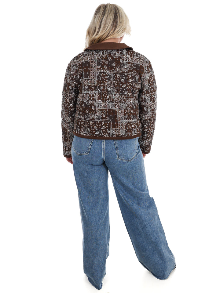 Rustic Roots Paisley Bomber Jacket