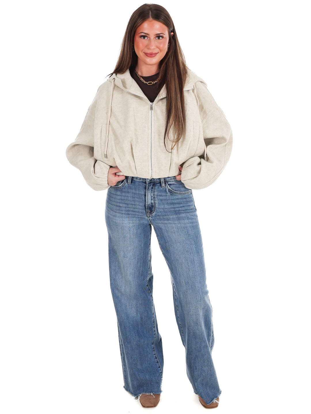 Fireside Cropped Bubble Hem Jacket