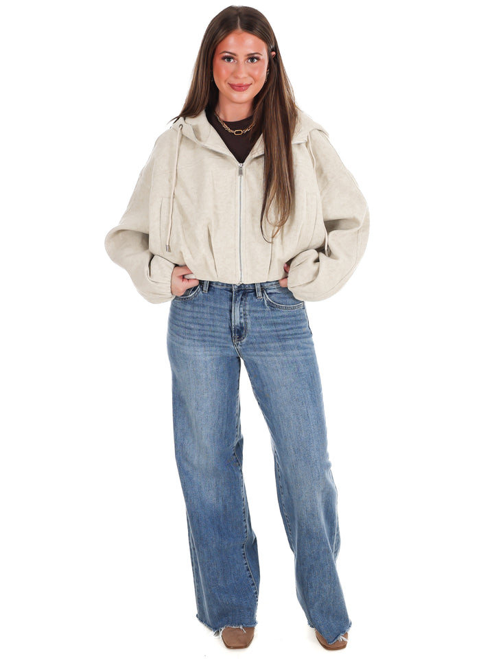 Fireside Cropped Bubble Hem Jacket