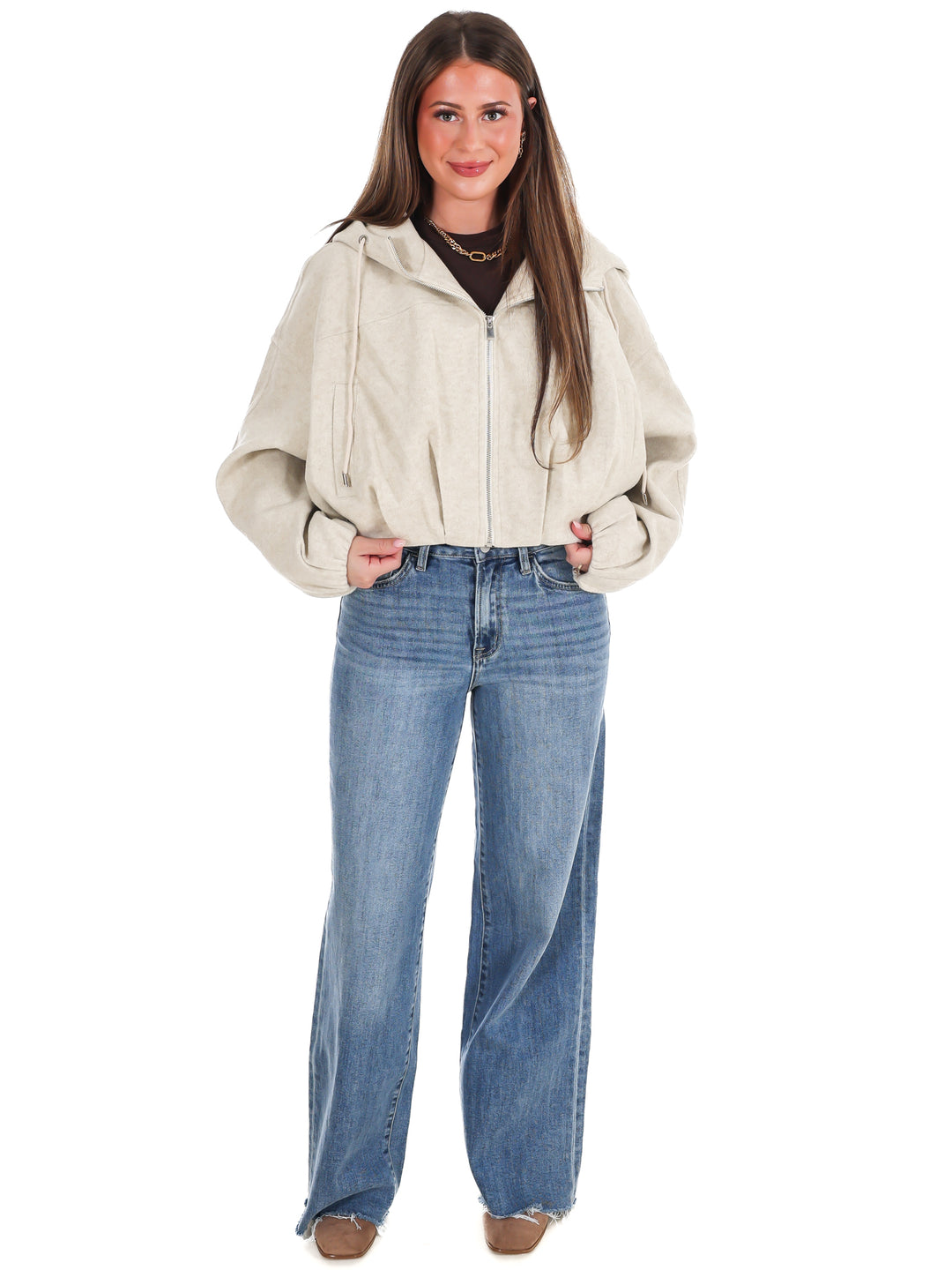 Fireside Cropped Bubble Hem Jacket