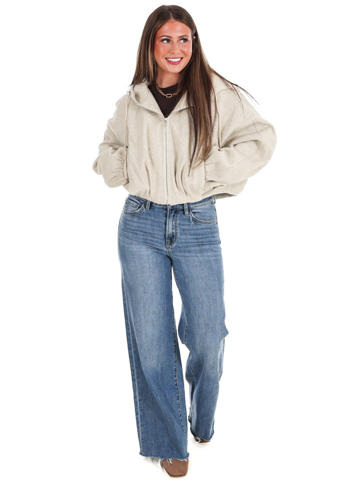 Fireside Cropped Bubble Hem Jacket