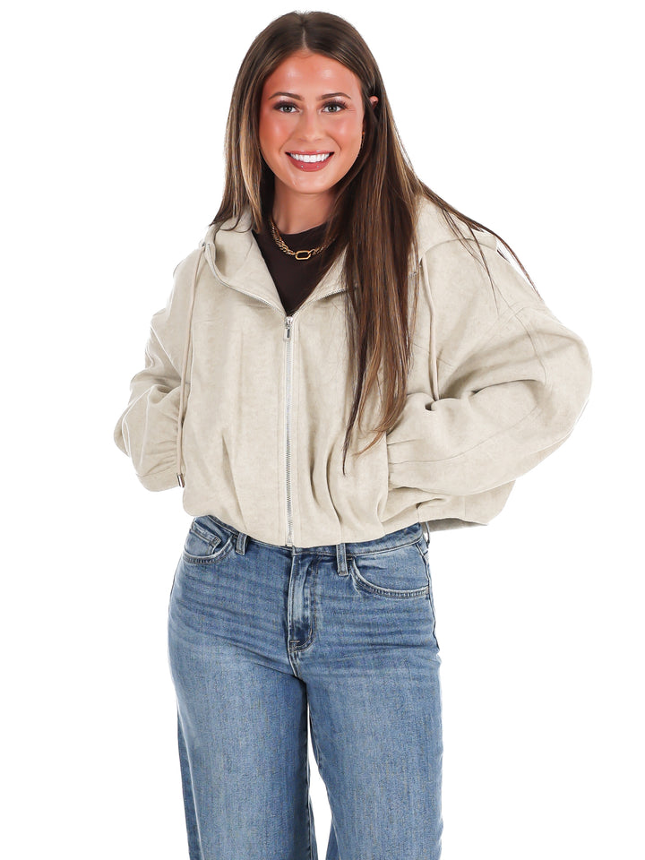 Fireside Cropped Bubble Hem Jacket