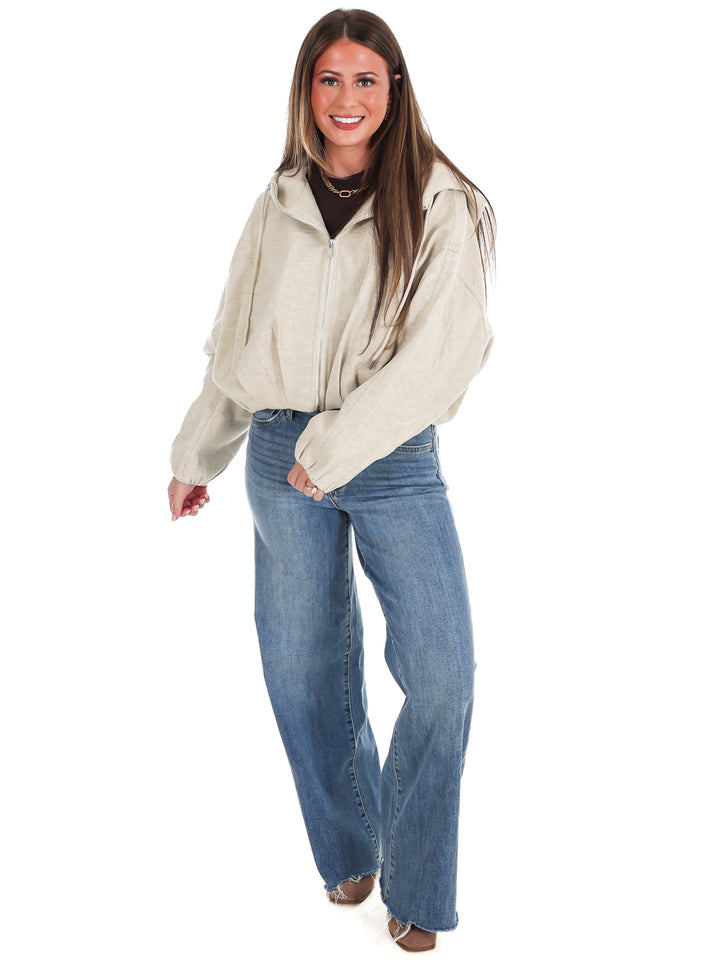 Fireside Cropped Bubble Hem Jacket