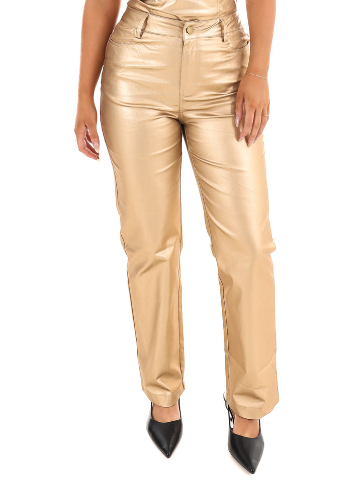 Beautiful As You Foil Straight Pants