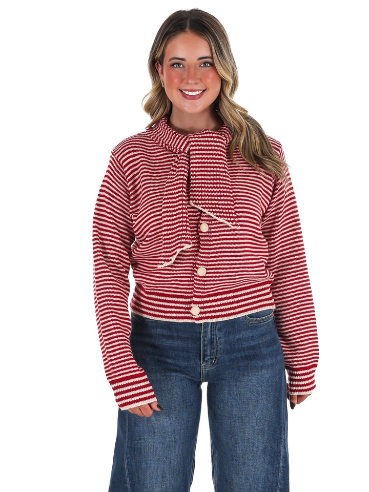 Times to Remember Striped Tying Cardigan