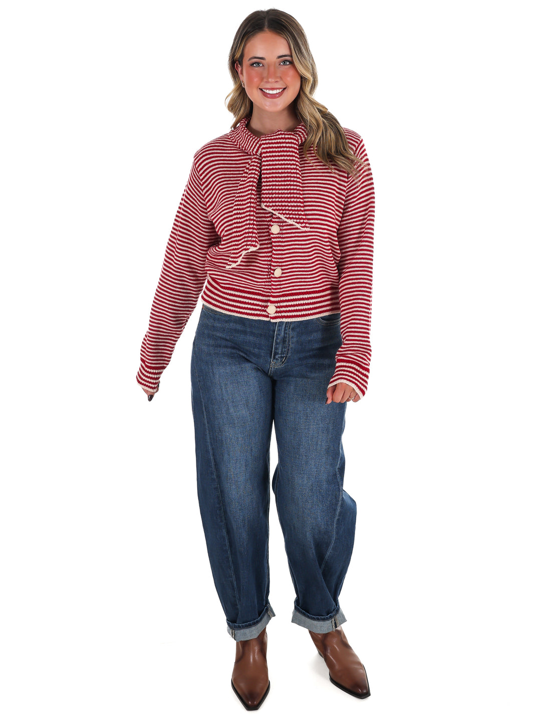 Times to Remember Striped Tying Cardigan