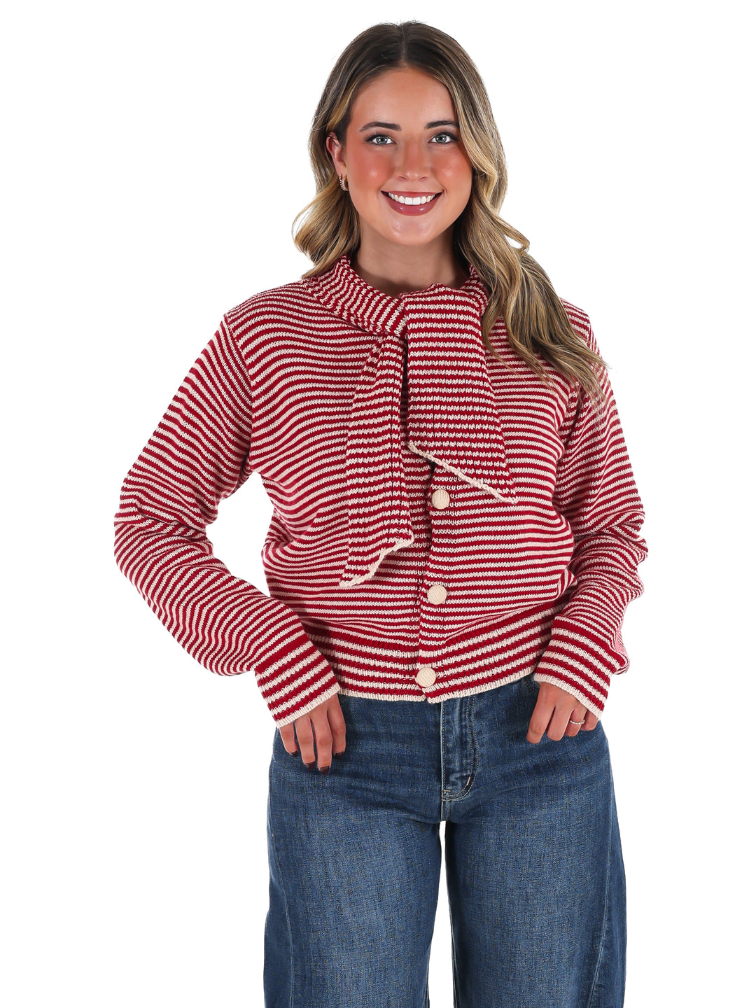 Times to Remember Striped Tying Cardigan