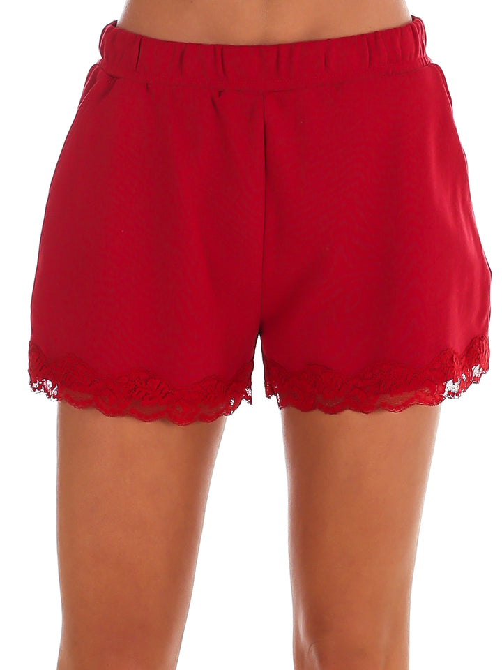 Dream State Lace Trim Sweatshorts