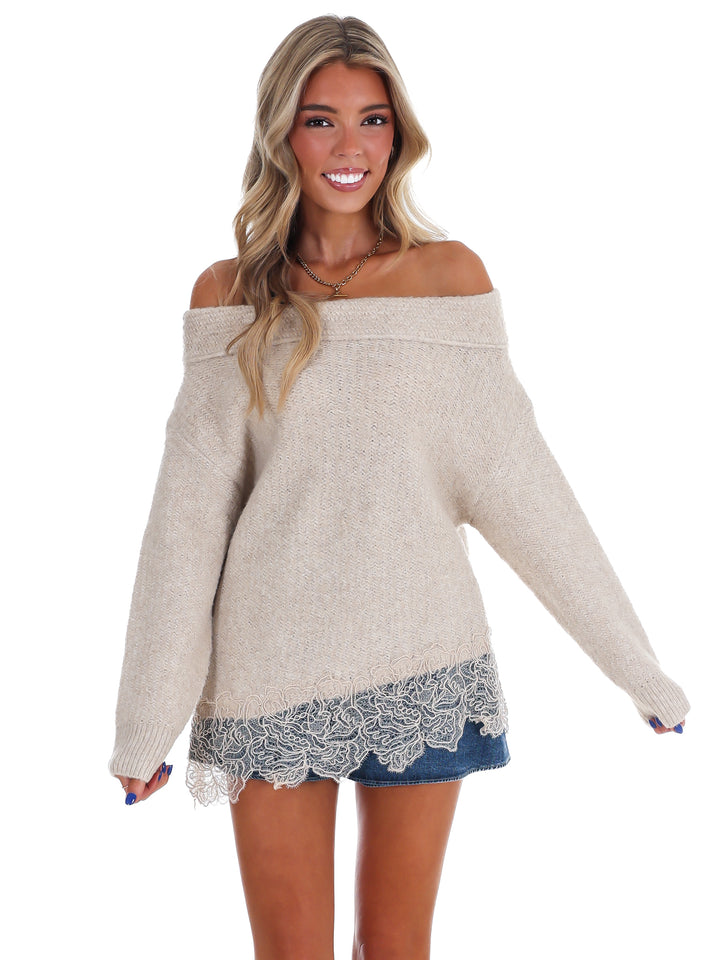Dainty Details Boat Neck Sweater
