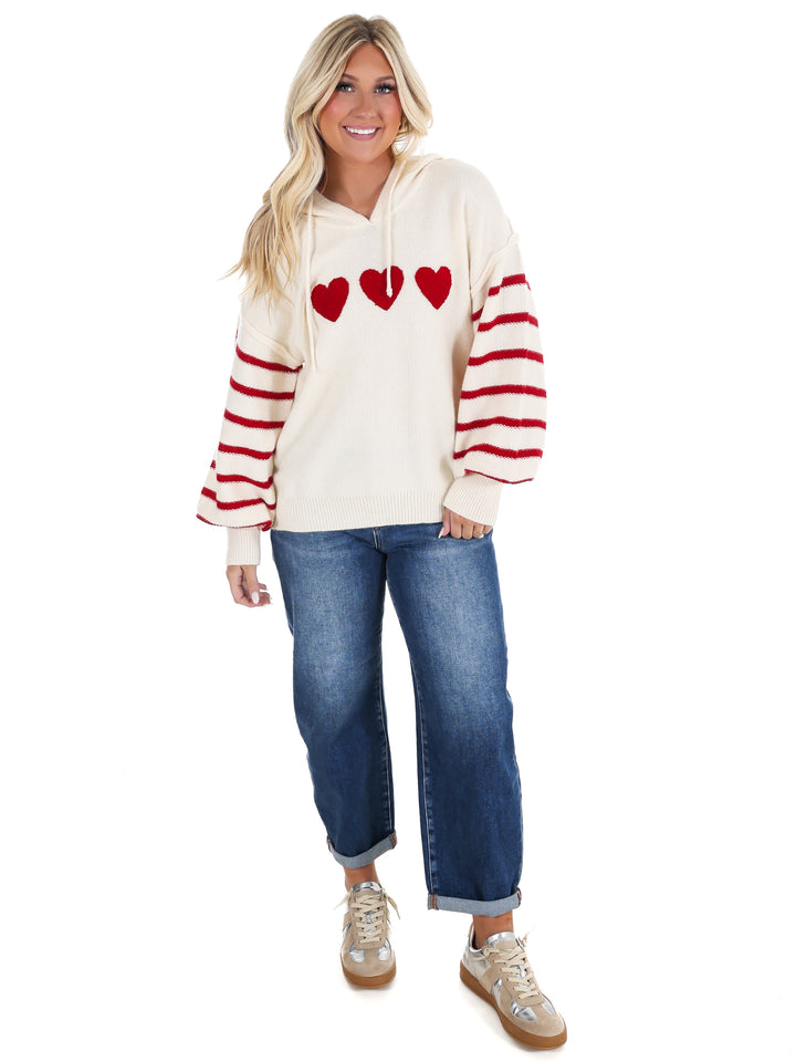 Sweetheart Stripe Hoodie Sweater