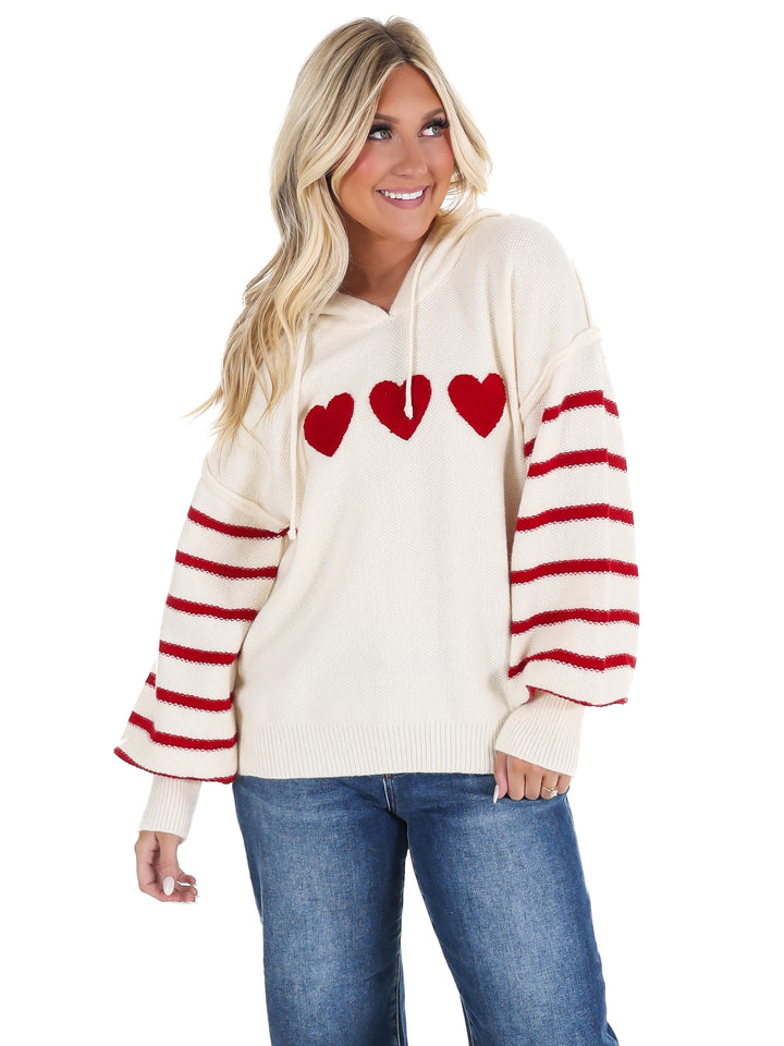 Sweetheart Stripe Hoodie Sweater