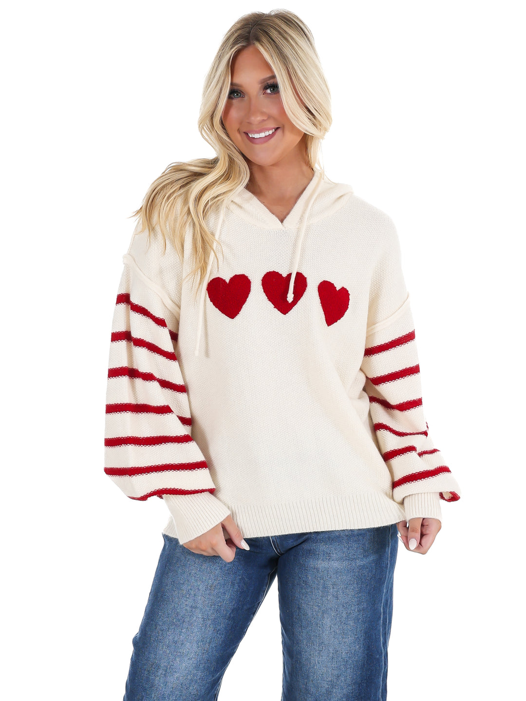 Sweetheart Stripe Hoodie Sweater