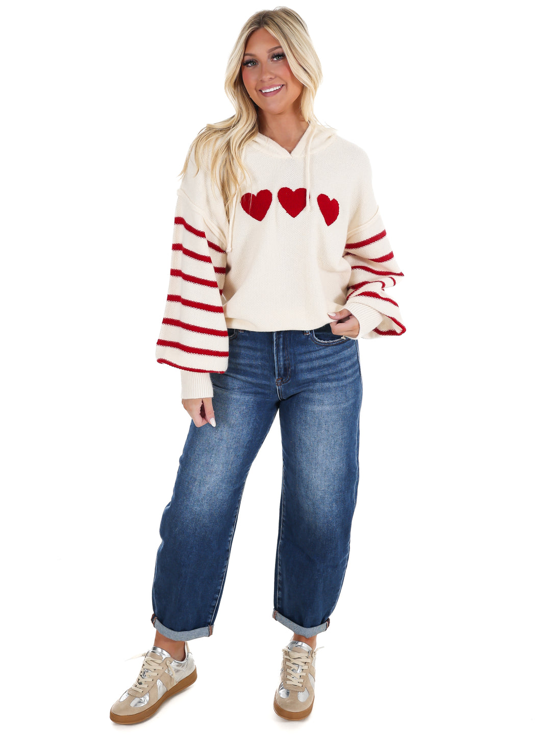 Sweetheart Stripe Hoodie Sweater