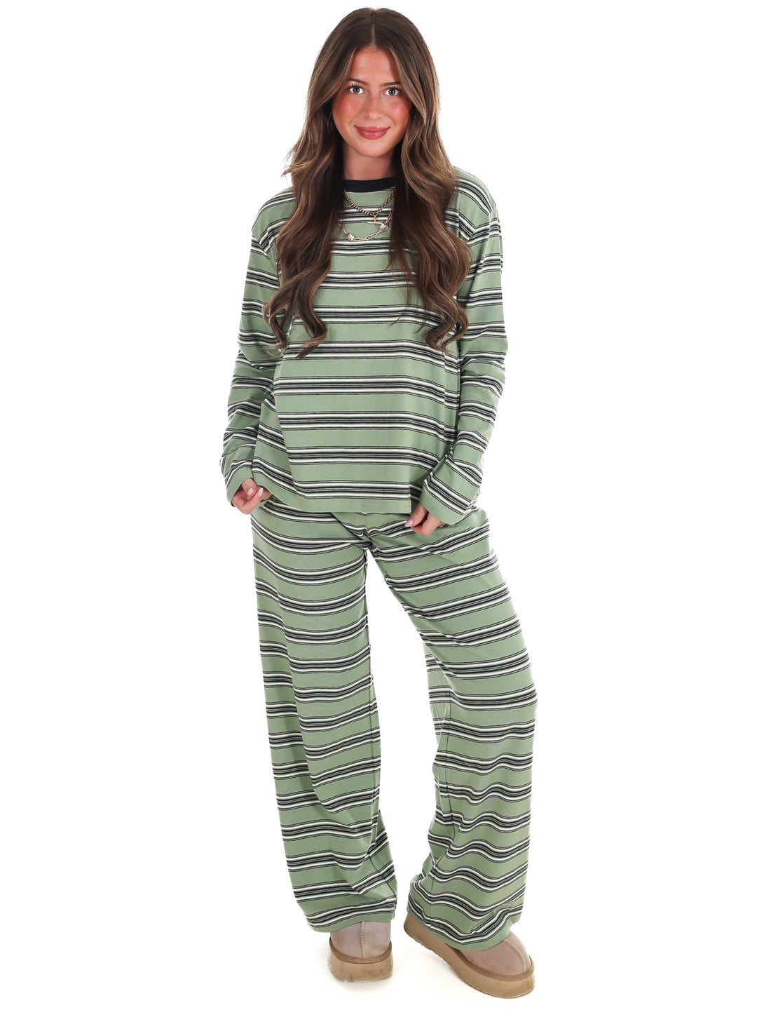 Out for the Day Stripe Two Piece Set