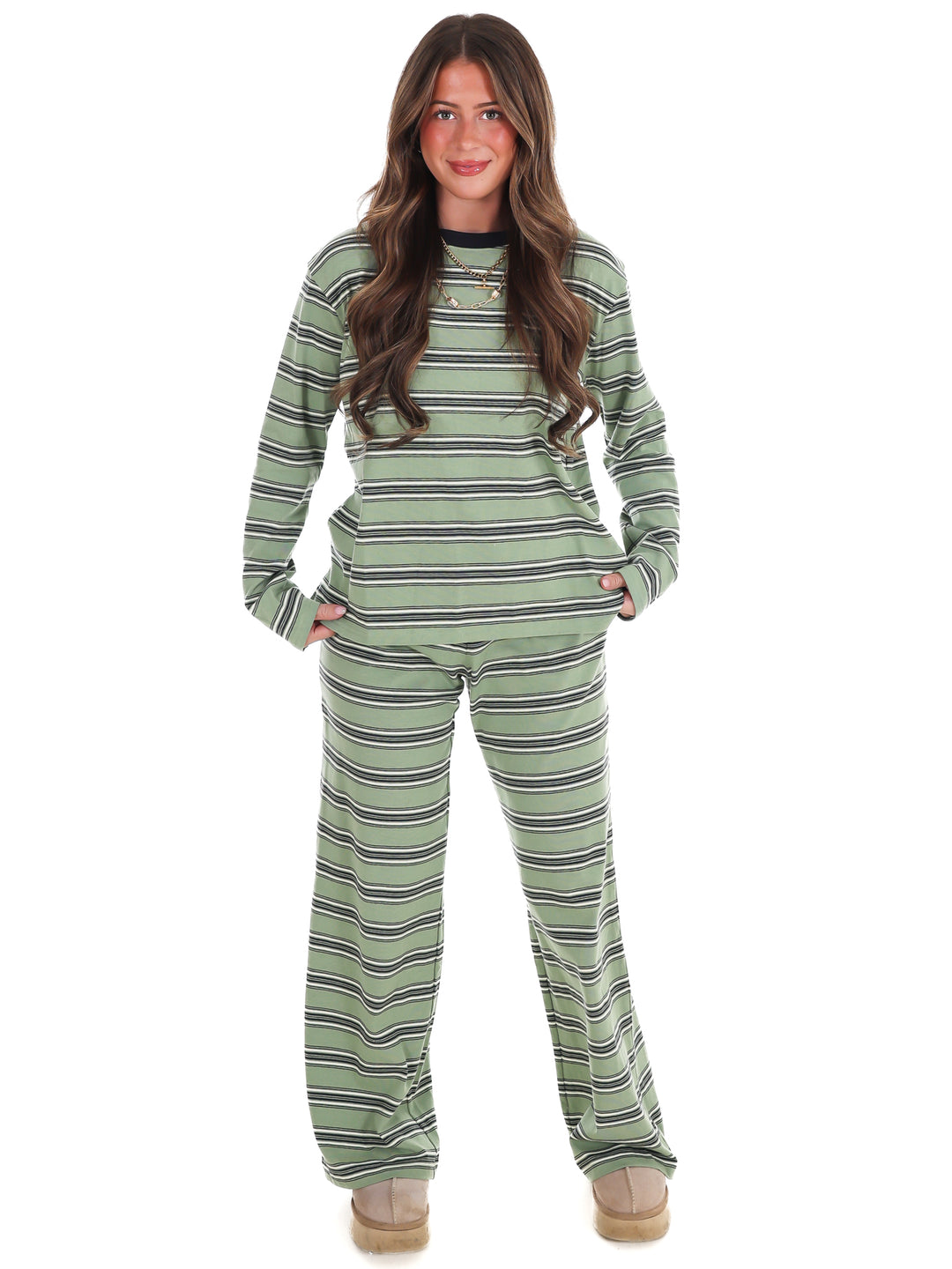 Out for the Day Stripe Two Piece Set