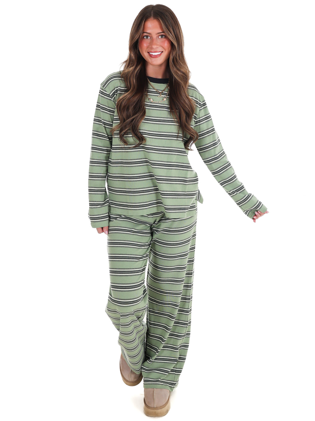 Out for the Day Stripe Two Piece Set
