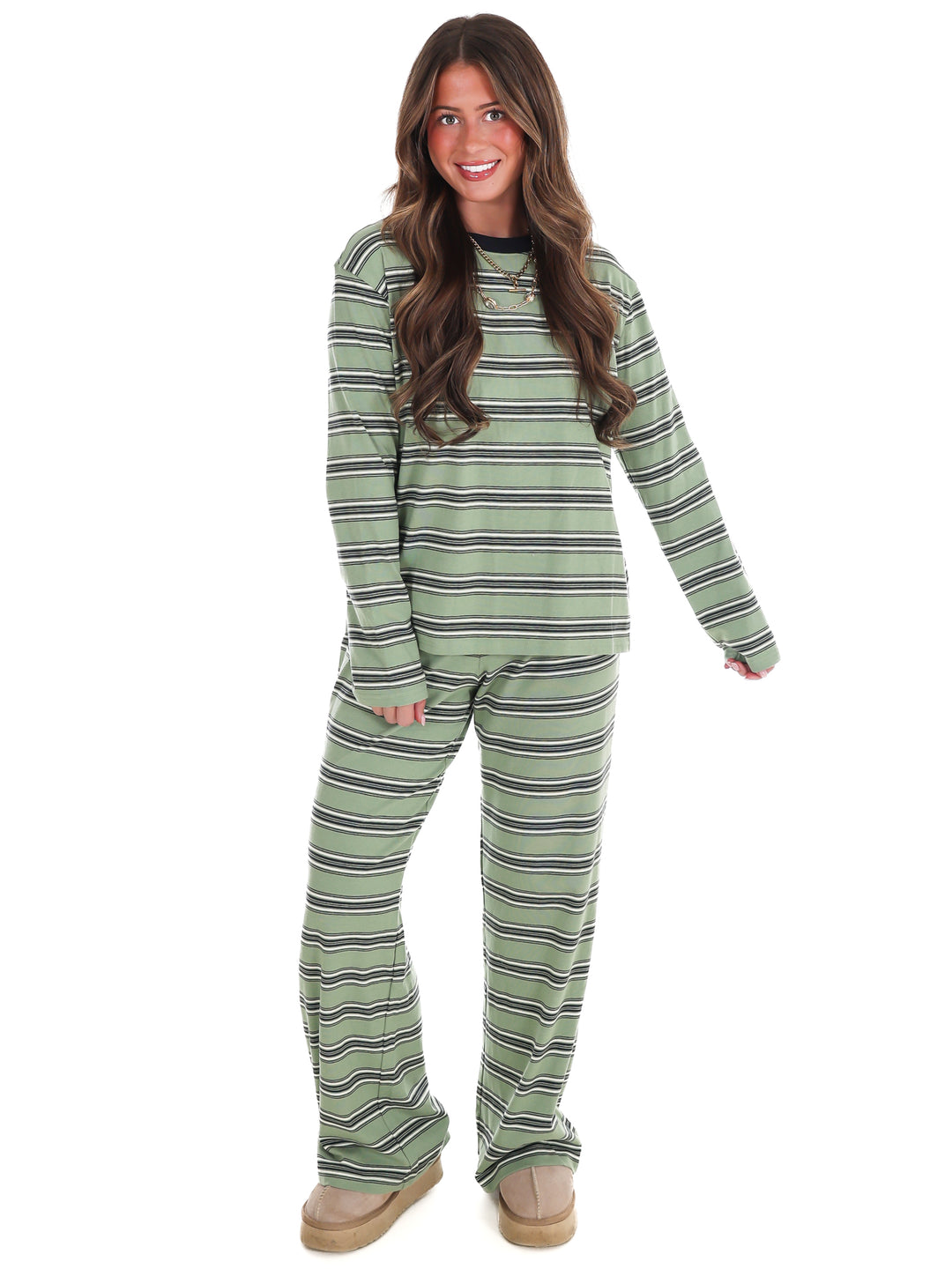 Out for the Day Stripe Two Piece Set