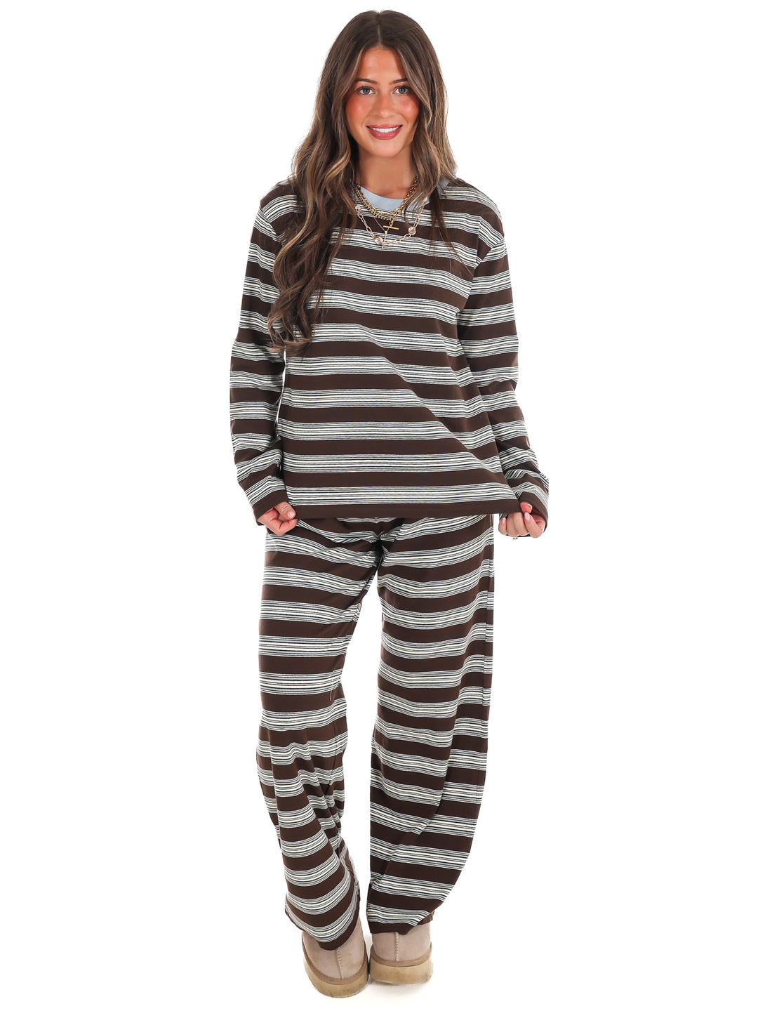 Out for the Day Stripe Two Piece Set