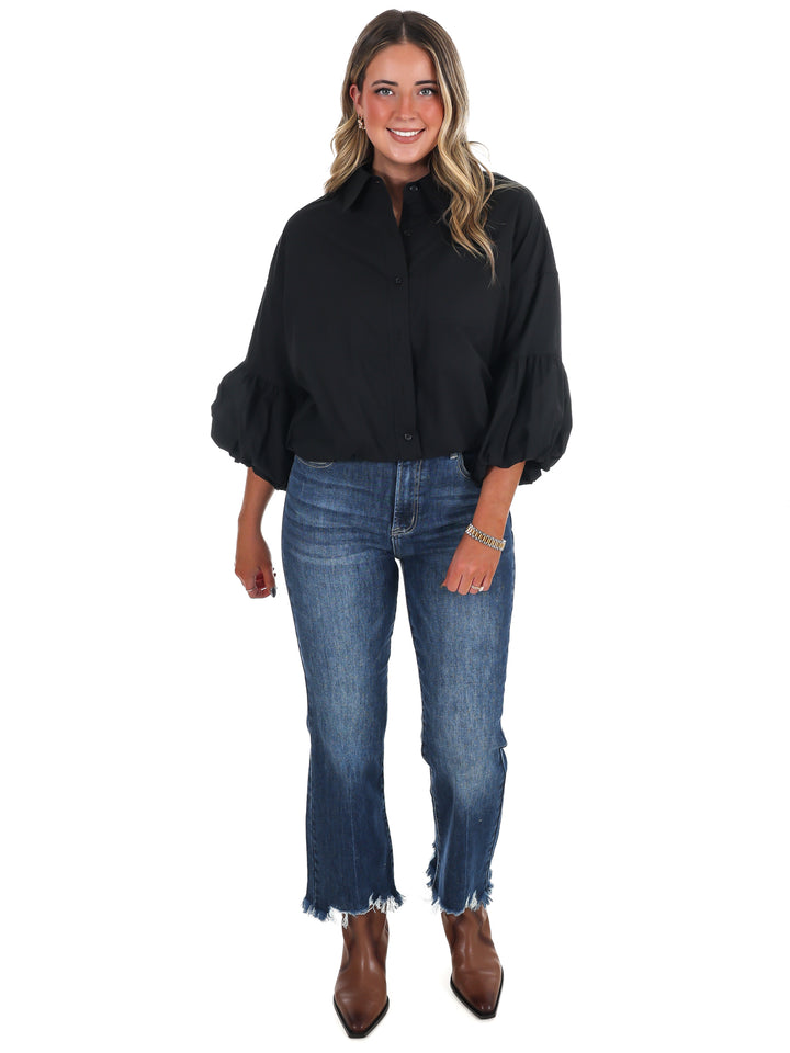 On Call Bubble Sleeve Top