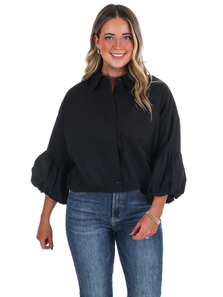 On Call Bubble Sleeve Top