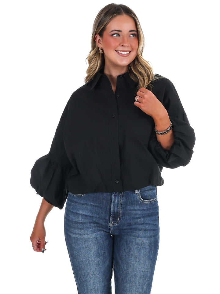 On Call Bubble Sleeve Top
