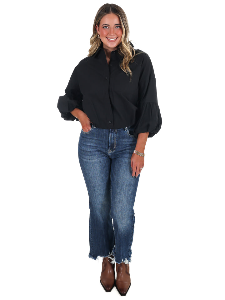 On Call Bubble Sleeve Top