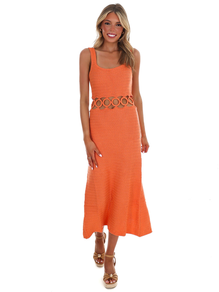 Sunset Statement Crochet Midi Dress