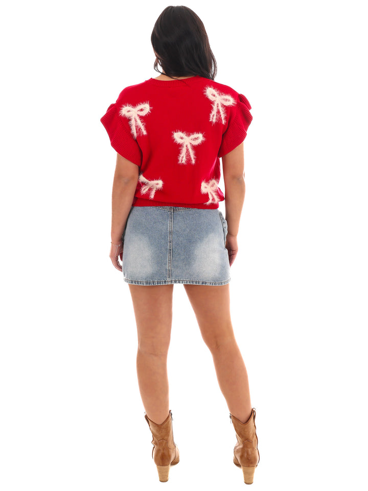 Flutter and Bow Knit Top
