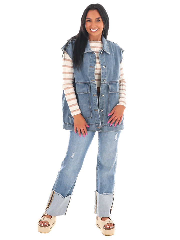 Versatile Vibe Oversized Denim Vest