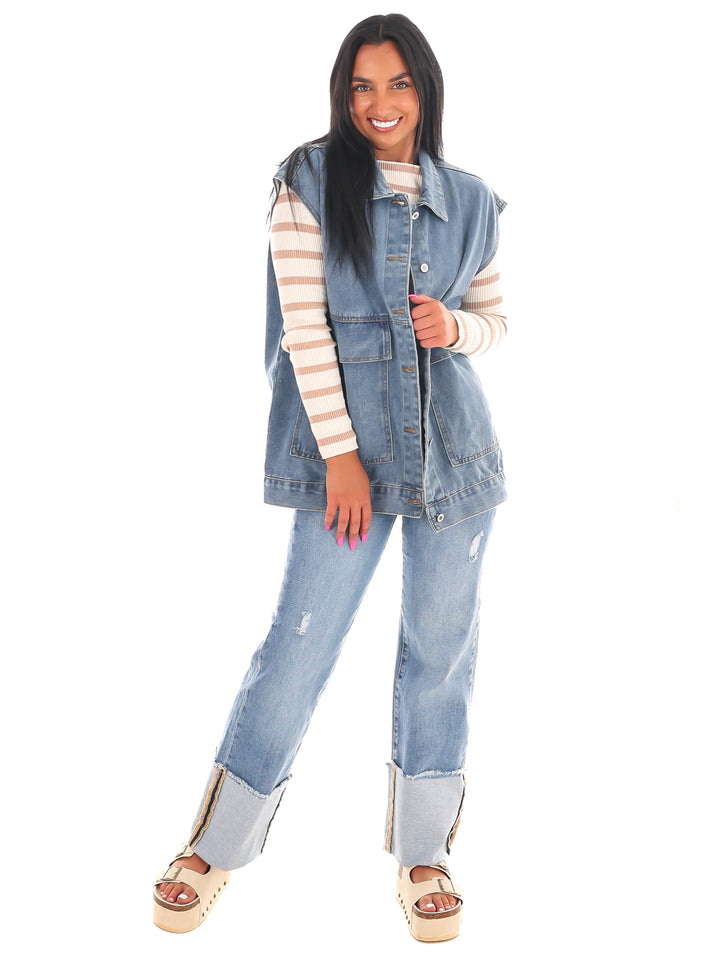 Versatile Vibe Oversized Denim Vest