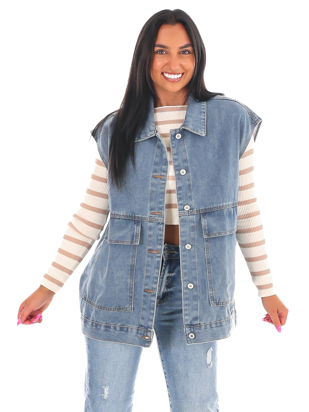 Versatile Vibe Oversized Denim Vest