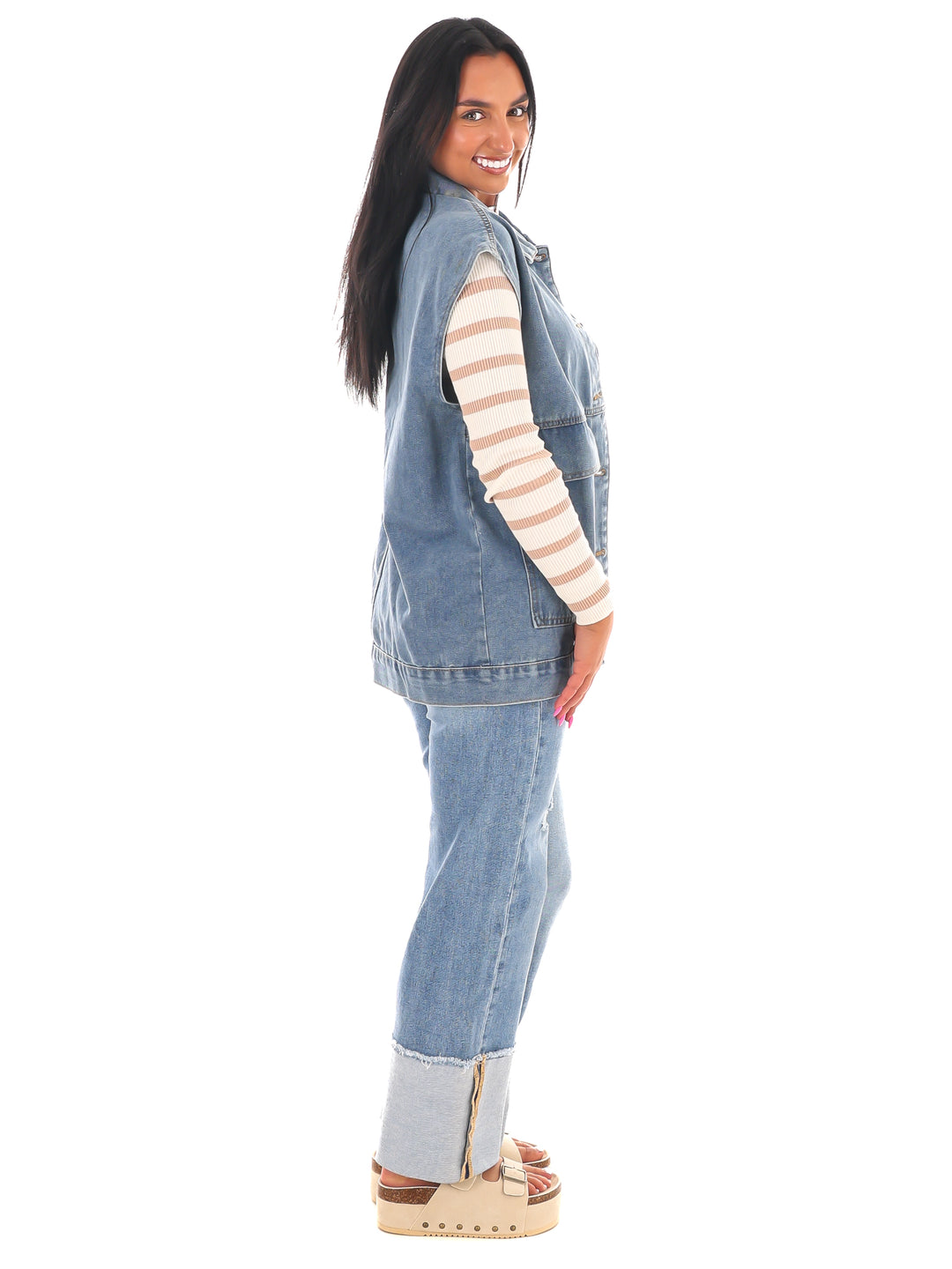 Versatile Vibe Oversized Denim Vest